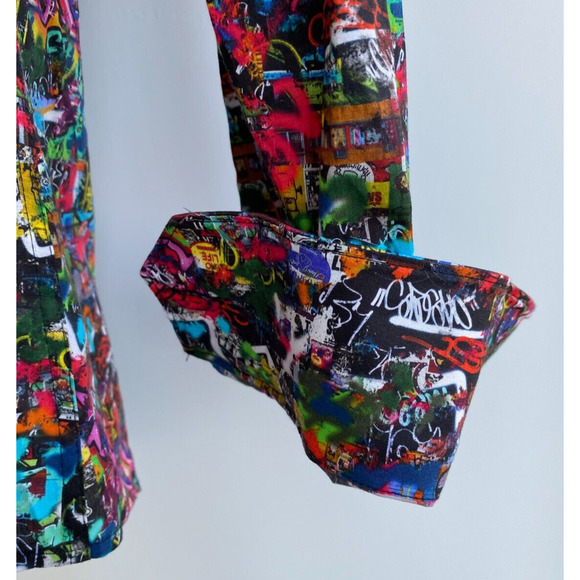 Bertigo Graffiti Long Sleeve Stretch Shirt size L - Picture 5 of 14